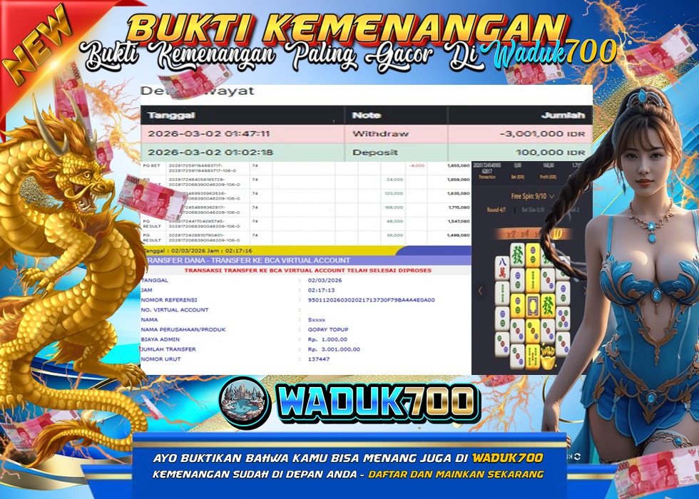 BUKTI JACKPOT SLOT MAHJONG WAYS 2 TERPERCAYA DI INDONESIA TGL 02-03-2026